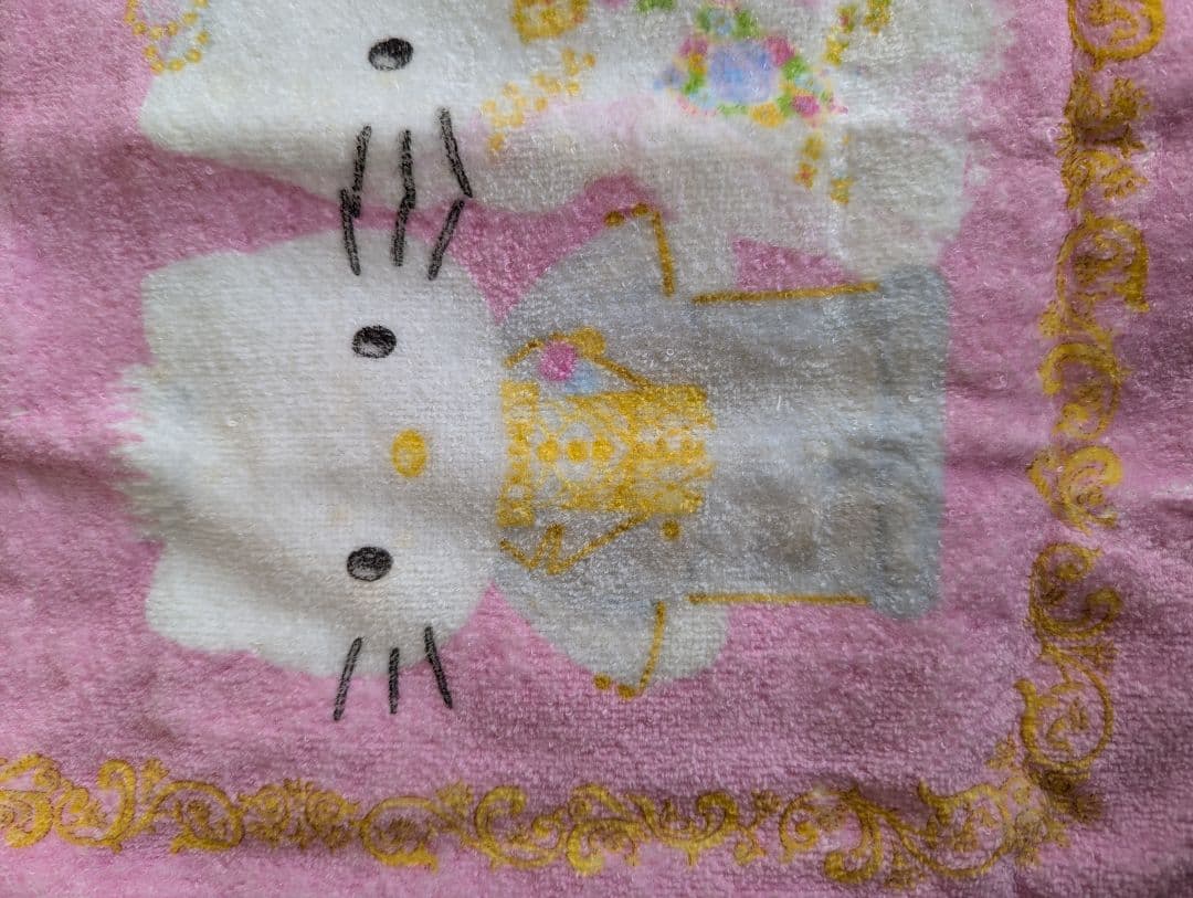 激レア★ウエディングハローキティ＆ダニエルフェイスタオルピンク1999年