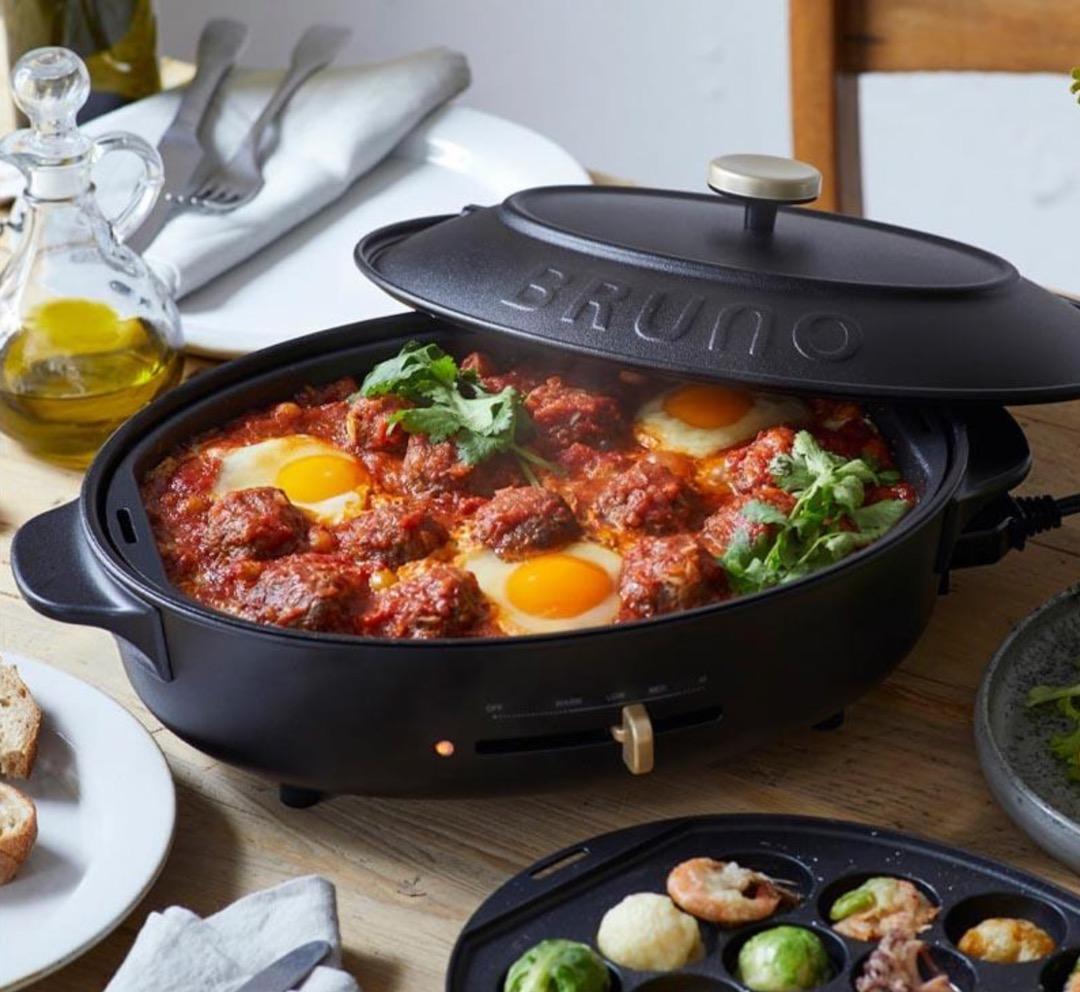 BRUNO オーバルホットプレート 焼肉BBQ グリルプレート付 取扱説明書付