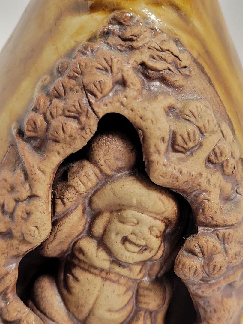 萬古焼　徳利　人見洞永　酒器　大黒様　縁起物　骨董品　アンティーク