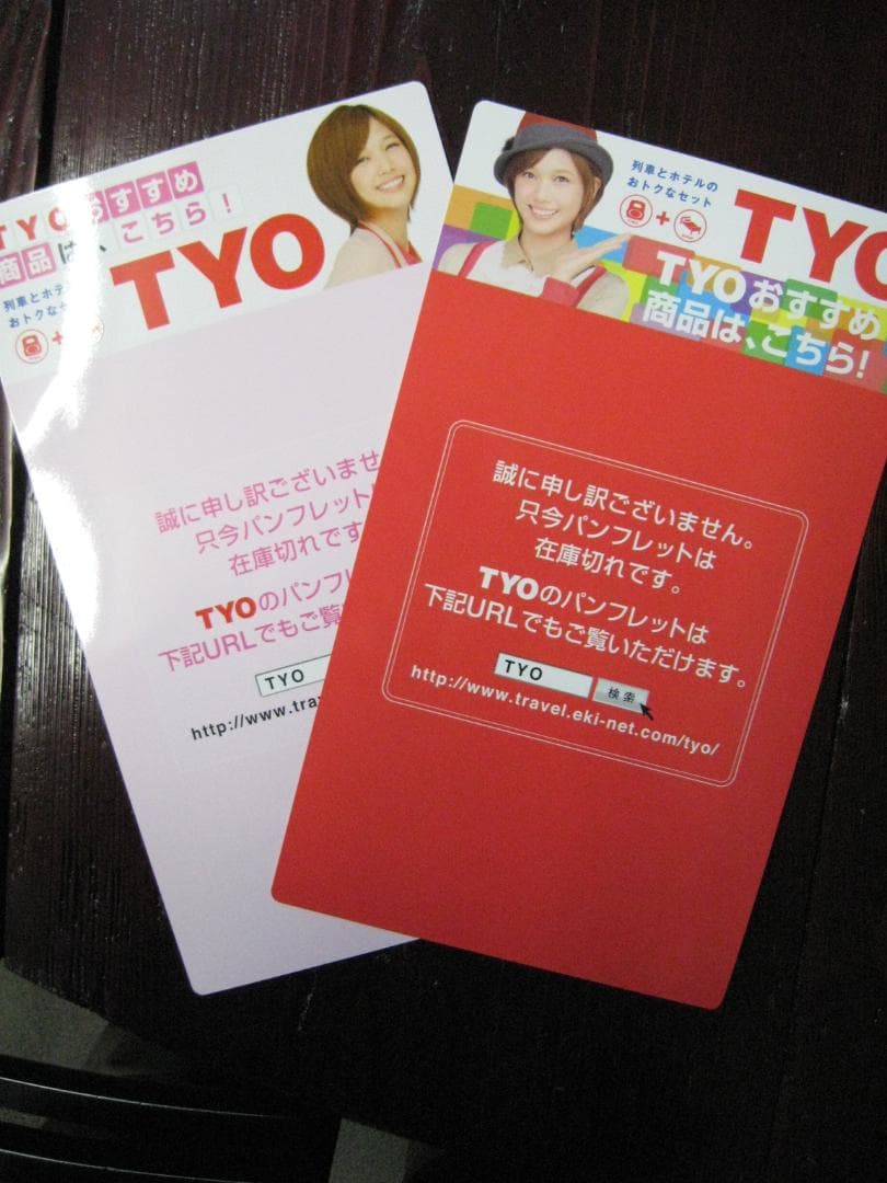 本田翼 CM     JR東日本 TYO  宣伝パンフレット 仕切り板