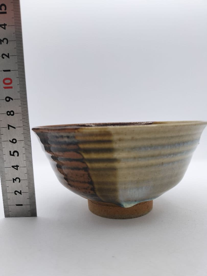 c489 茶碗 掛分 遠州七窯　膳所　淡海陽炎園 木箱 茶道具 古物