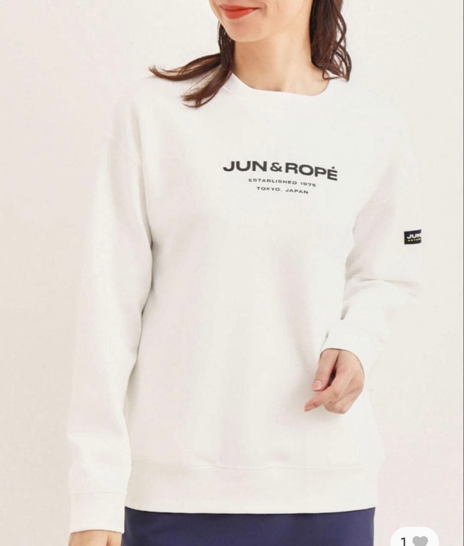 新品タグ付き　JUN&ROPE プレイド柄PLAYロゴ　プルオーバー　白　Ｌ