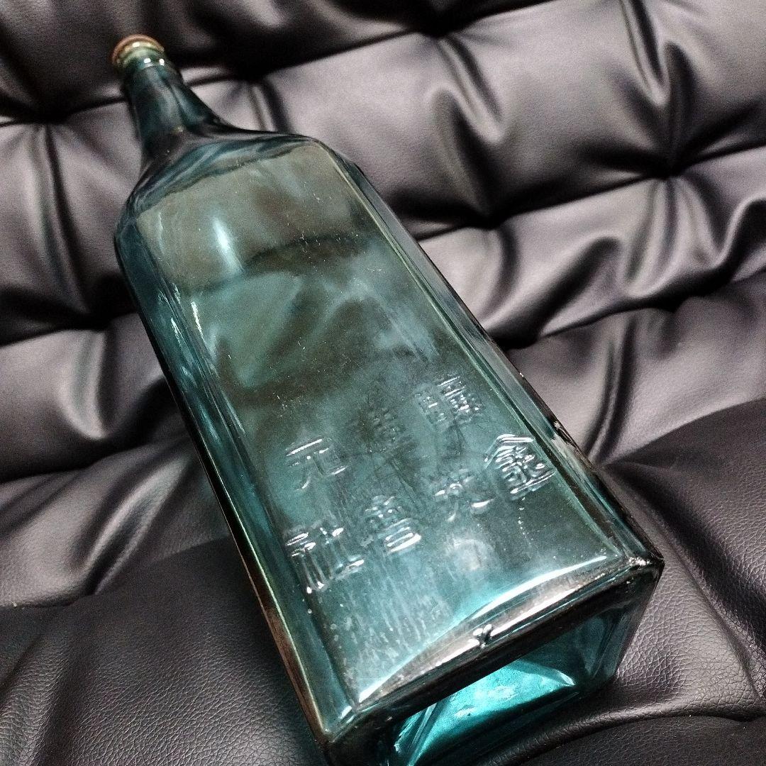 一升瓶 角瓶 金光會社 エンボス 骨董 アンティーク