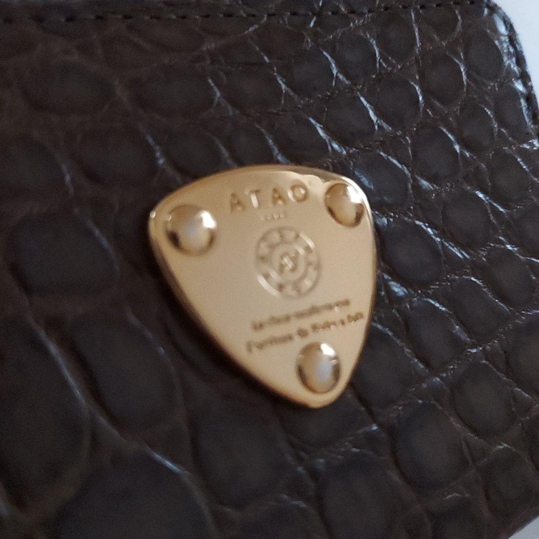 あ*ひ様 ATAO 三つ折り財布 オリーブ クロコダイル