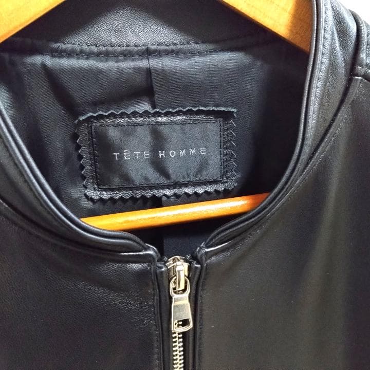 TETE HOMME テットオム シングル ライダース レザー ジャケット
