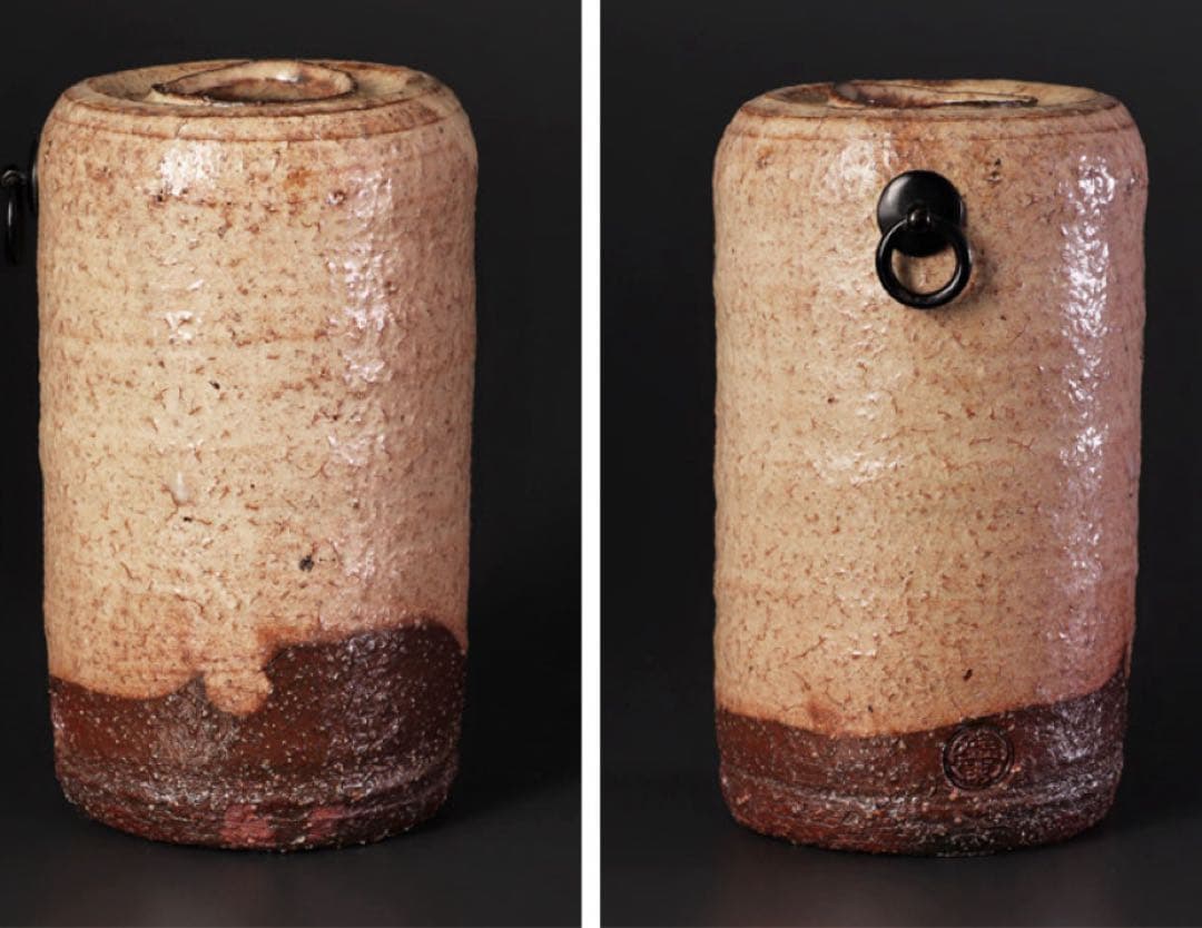 萩焼　十二代田原陶兵衛造 旅枕掛　花入 茶道具 保証品