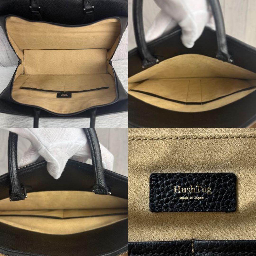 美品♡A4可♡HushTug ハッシュタグ ボックス レザー ビジネスバッグ