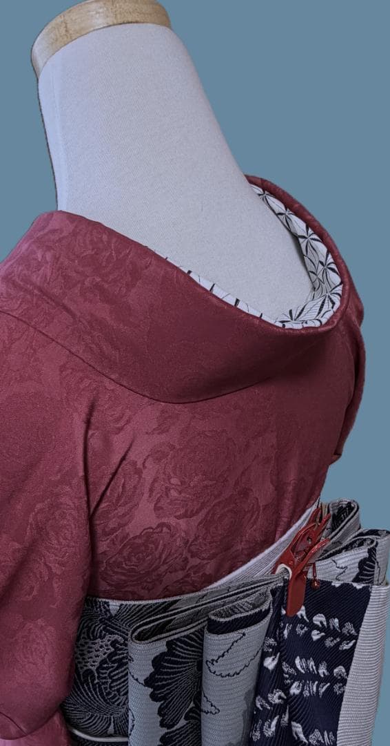 専用　京都小泉　ゴブラン刺繍薔薇柄着物　ローズ系　身丈１６６裄丈６８.５