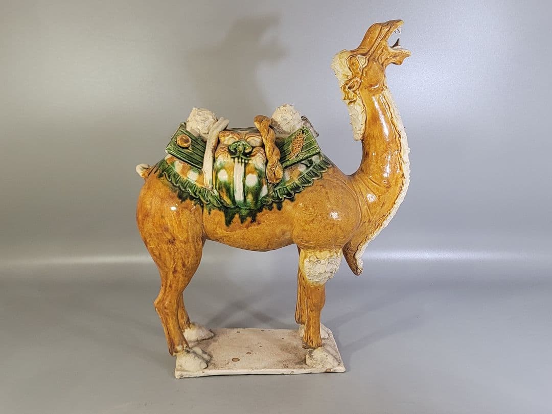 DT596 中国 唐三彩 駱駝 置物