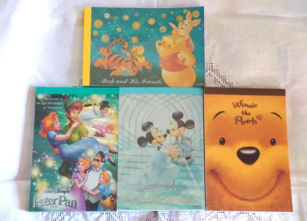 ディズニーキャラクターメモ帳便箋文具まとめ売りミッキーミニーぷーさんピーターパン