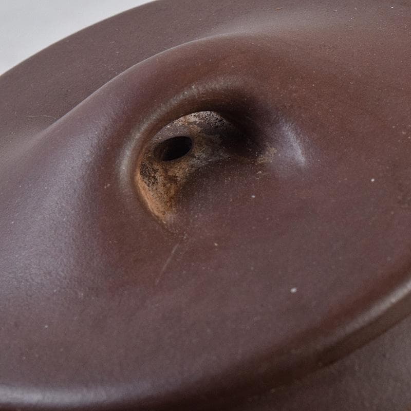 中国　寅春銘　紫砂　朱泥　漢詩刻　急須　茶壷　M　R8982