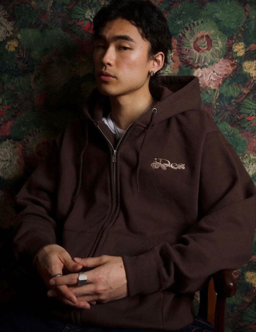 ideaswam ジップパーカー ブラウン