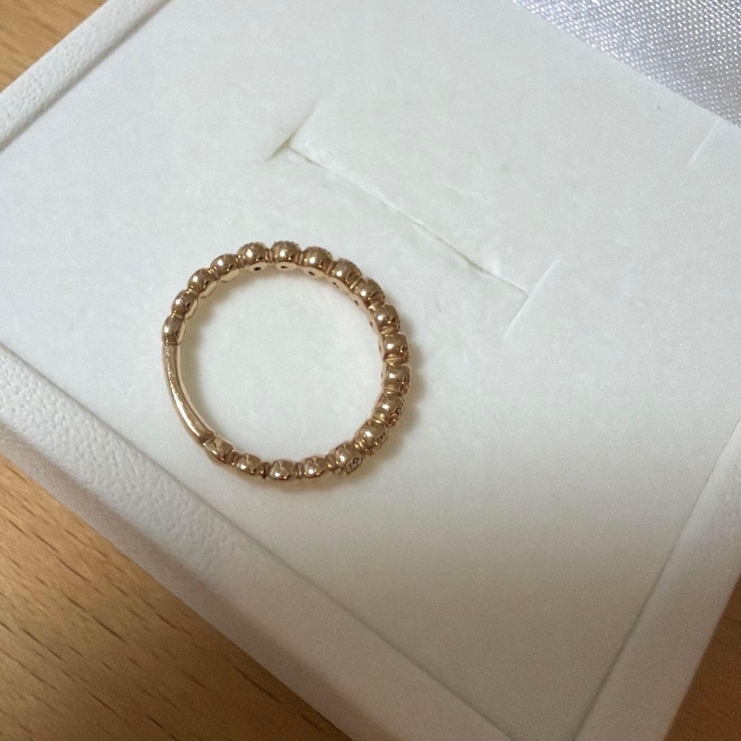 K18 PG１号0.10ct☆ダイヤモンド ハーフエタニティ ピンキーリング