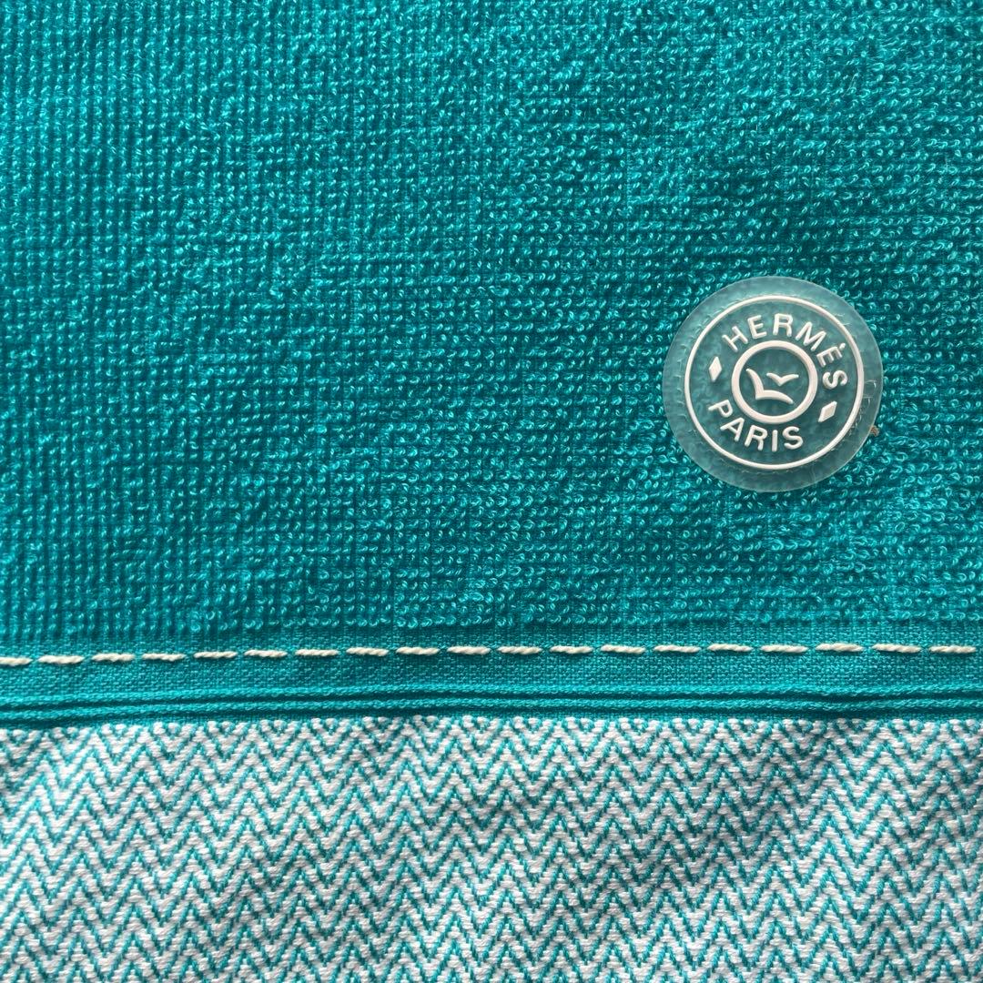 HERMES タオル フェイスタオル 42✖️132センチサイズ ターコイズ