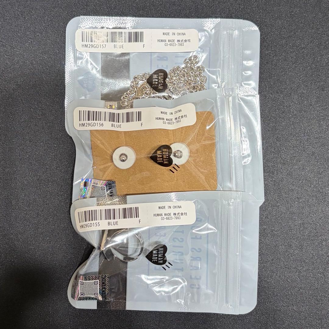 新品未開封 ヒューマンメイド ハート ネックレス リング イヤリング セット