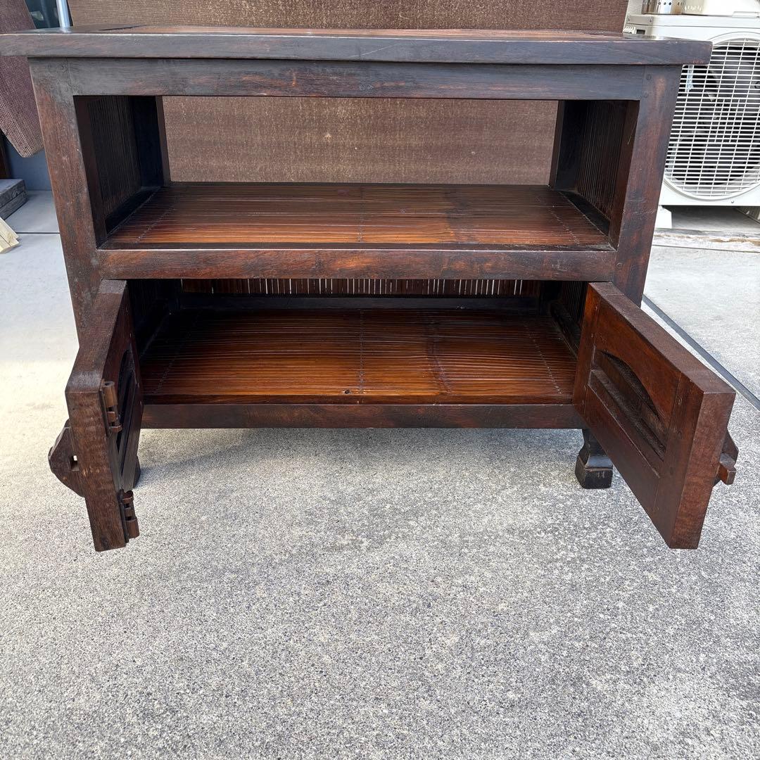 木製キャビネット ダークブラウン