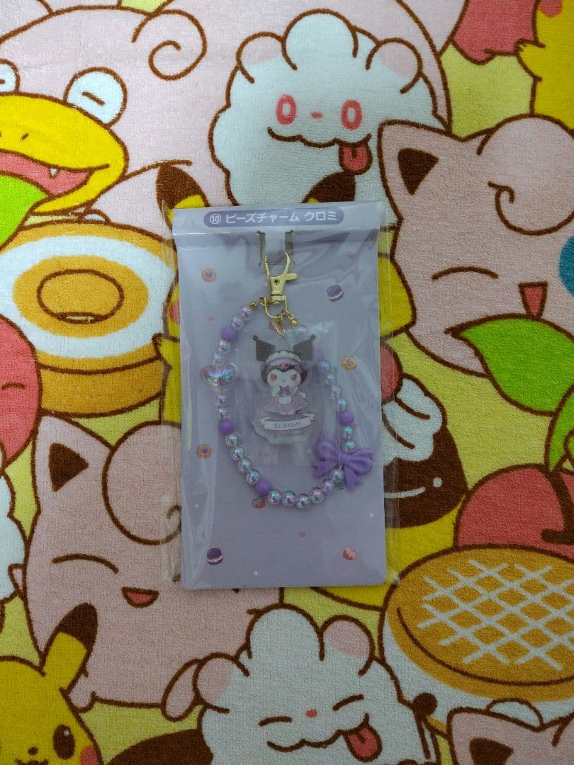 クロミチェスト付き置き時計 ビーズチャームクロミ クロミフード付きブランケット