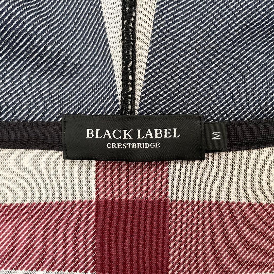 ブラックレーベルクレストブリッジ パーカー フルジップ チェック 黒 Mサイズ