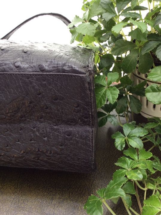 ドイツ製 ビンテージバッグ☆ オーストリッチ ブラック