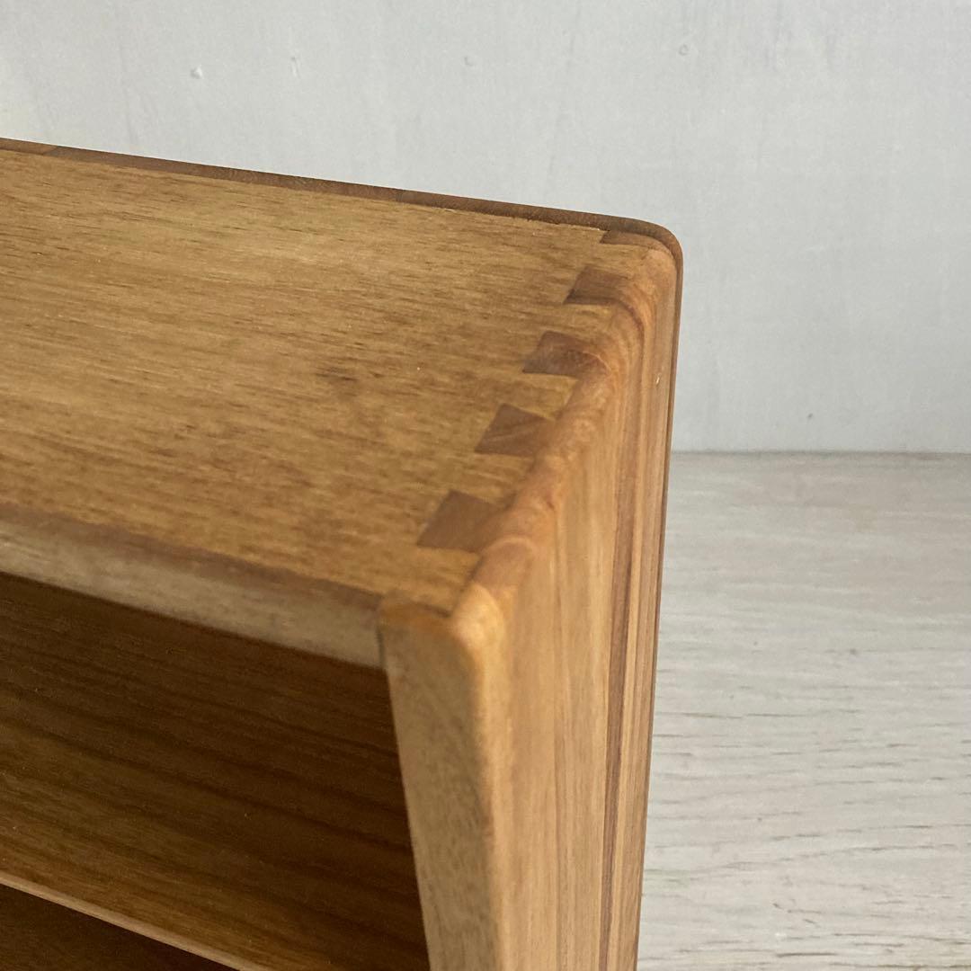 古い木製 オープンラック 3段 木製棚 陳列棚 卓上サイズ