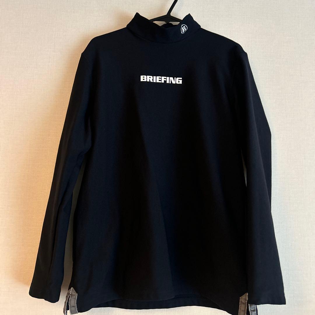 サイズMブリーフィング ゴルフ長袖モックネックシャツ 黒色