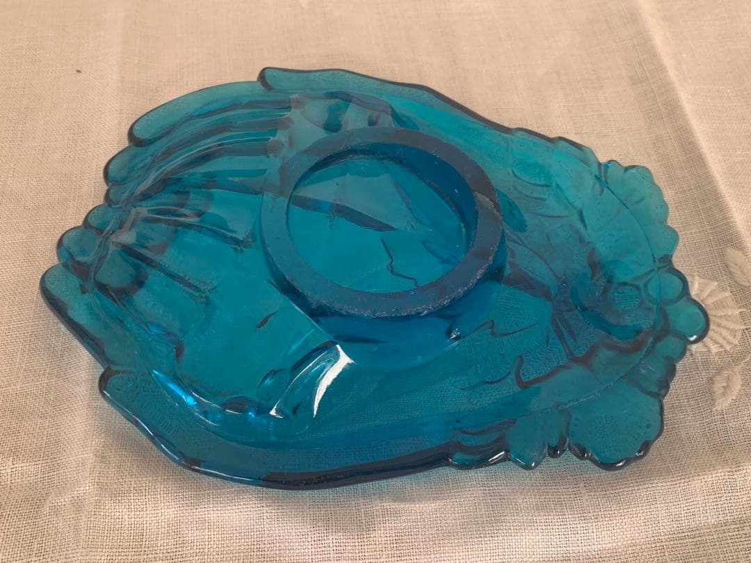 フランスアンティーク　ハンドモチーフ　トレイ　ガラス製　ブロカント