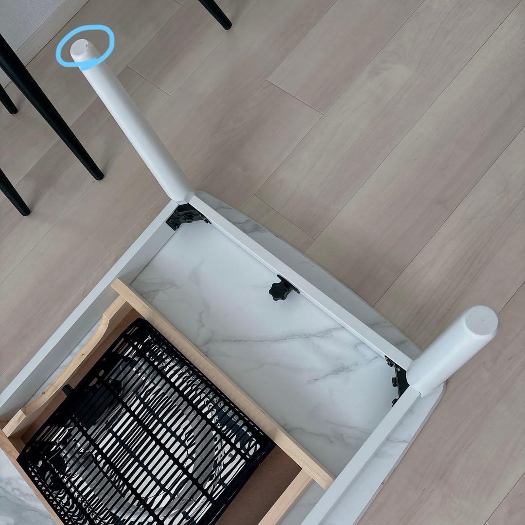 【美品】Francfranc こたつテーブル 白×マーブル S 800×600