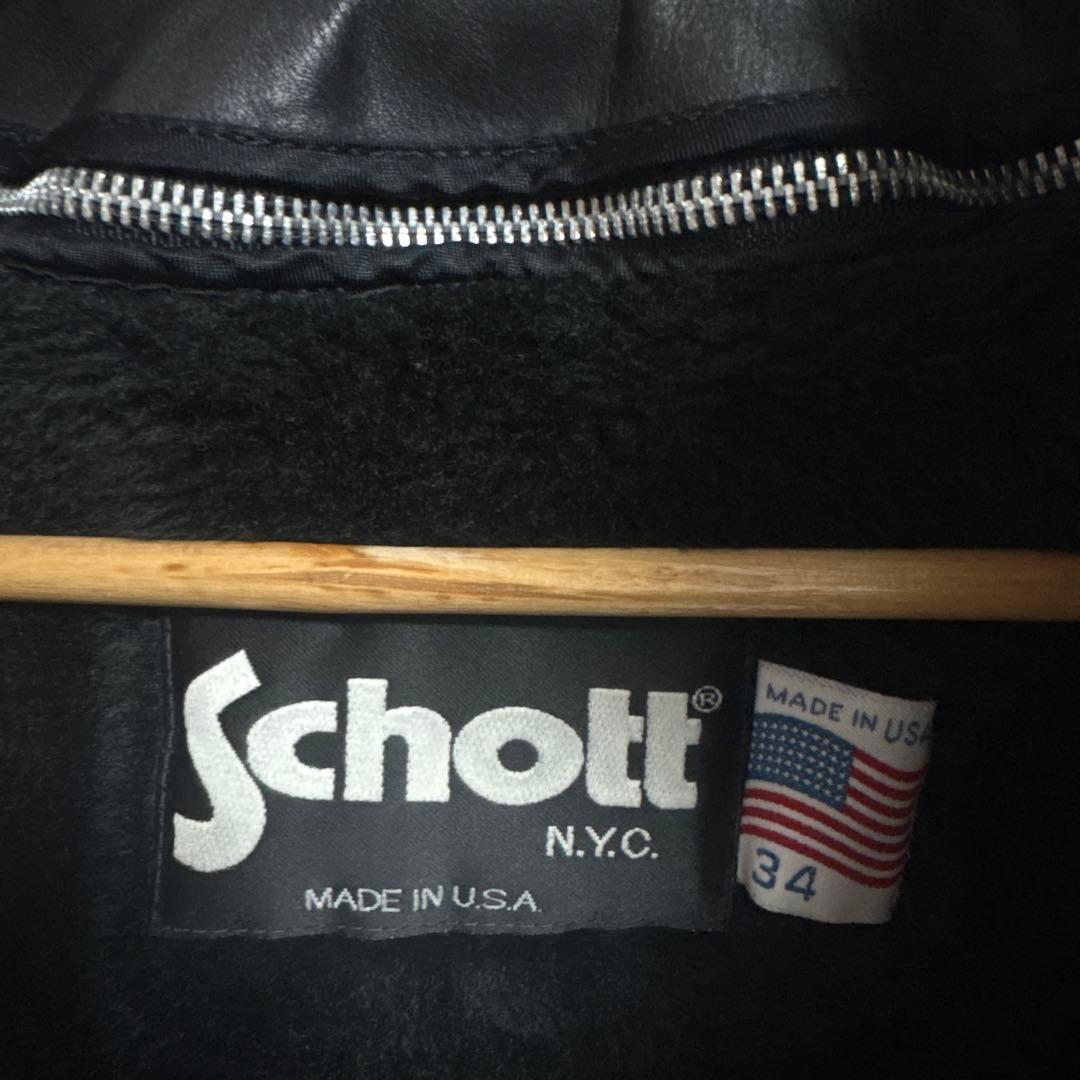 SCHOTTシングルライダースジャケット牛革サイズ34