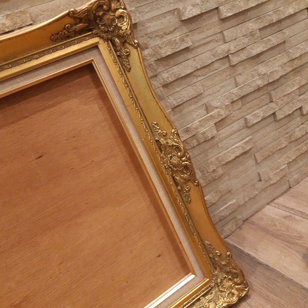 特大額縁 ゴールド アンティーク F15 キャンバス　ゴールド フレーム 油彩