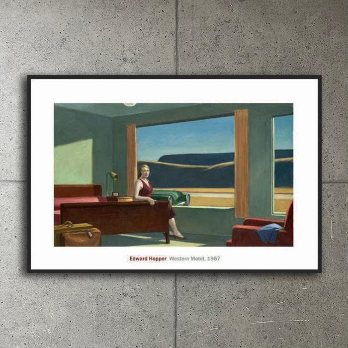 額装済/Western Motel 1957/エドワード ホッパー