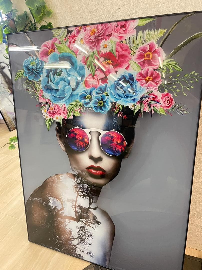 アートパネル　アート　絵画　絵　ポスター　壁掛け　女性　フラワー　グラフィック