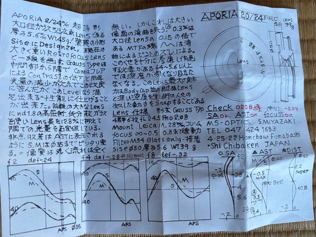 最終値下 ms-optics APORIA 24mm f2 漆 ライカMマウント