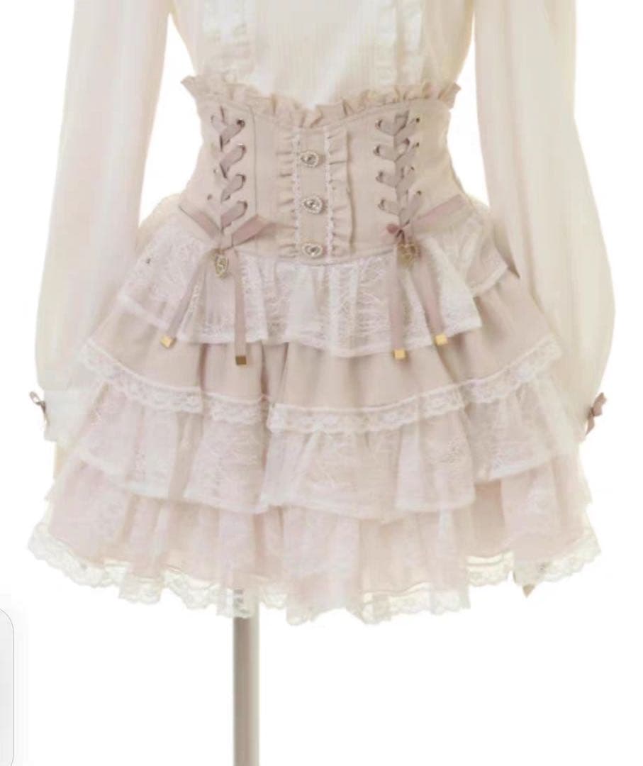 【新品完売品】リズリサ　ティアードフリルスカパン　ピンク