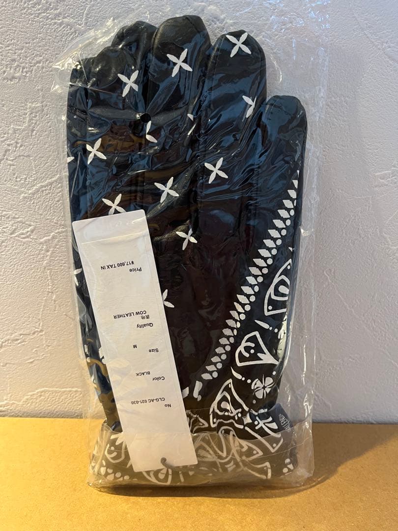 KJ&co　challenger レザーグローブ ペイズリー Mサイズ