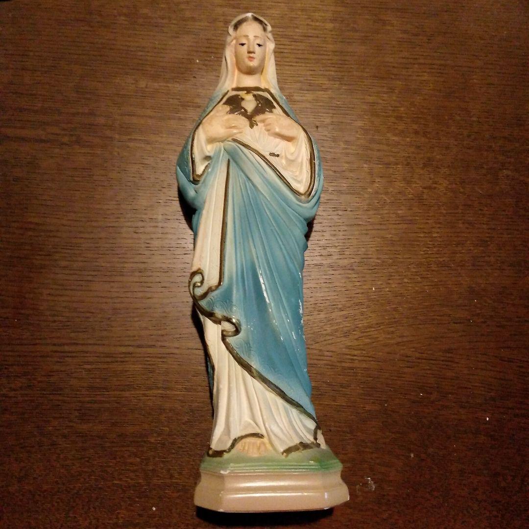 〔アンティーク〕リスト像＆マリア像 2体セット