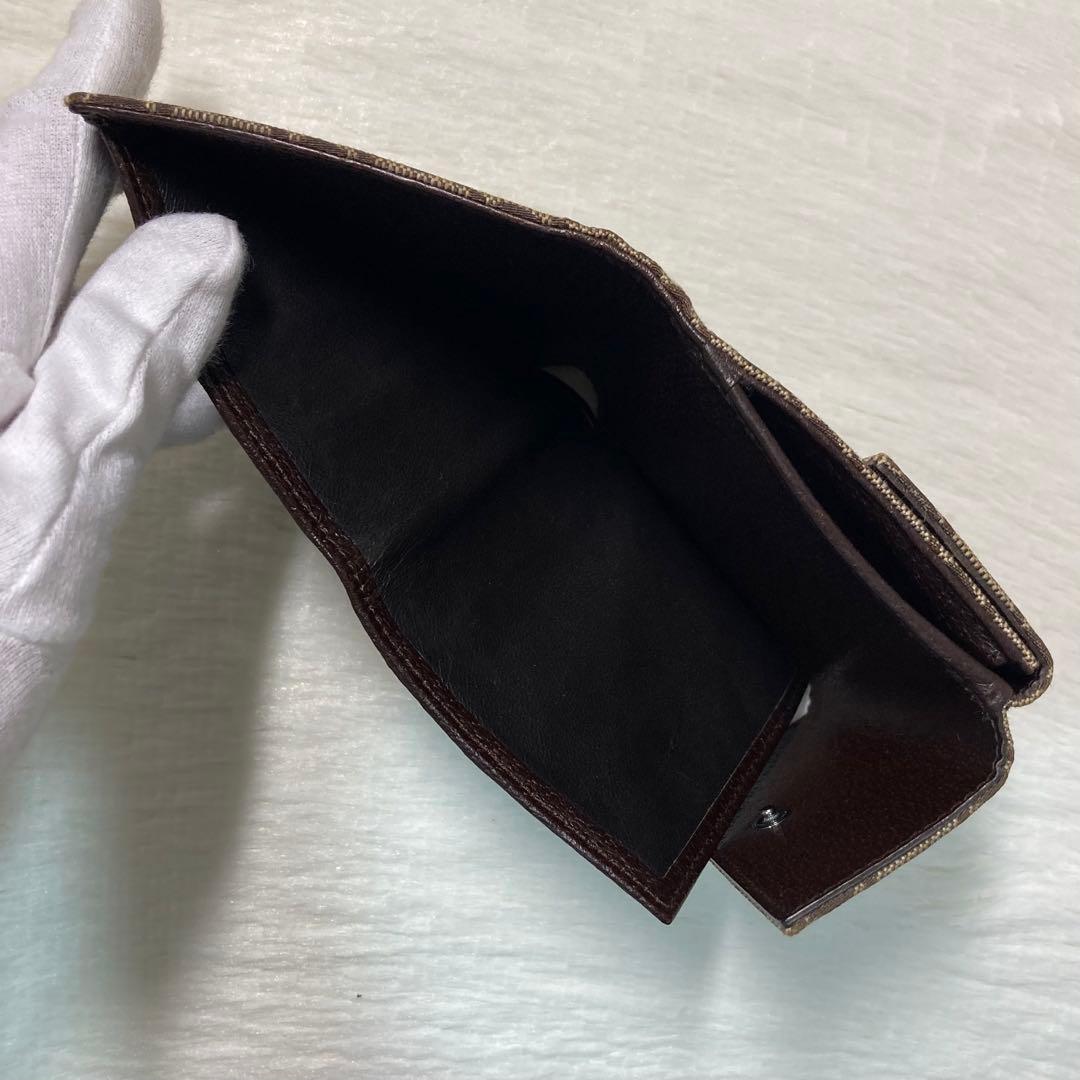 極美品　GUCCI グッチ　二つ折り　三つ折り　キャンバス　茶色　財布　箱付き