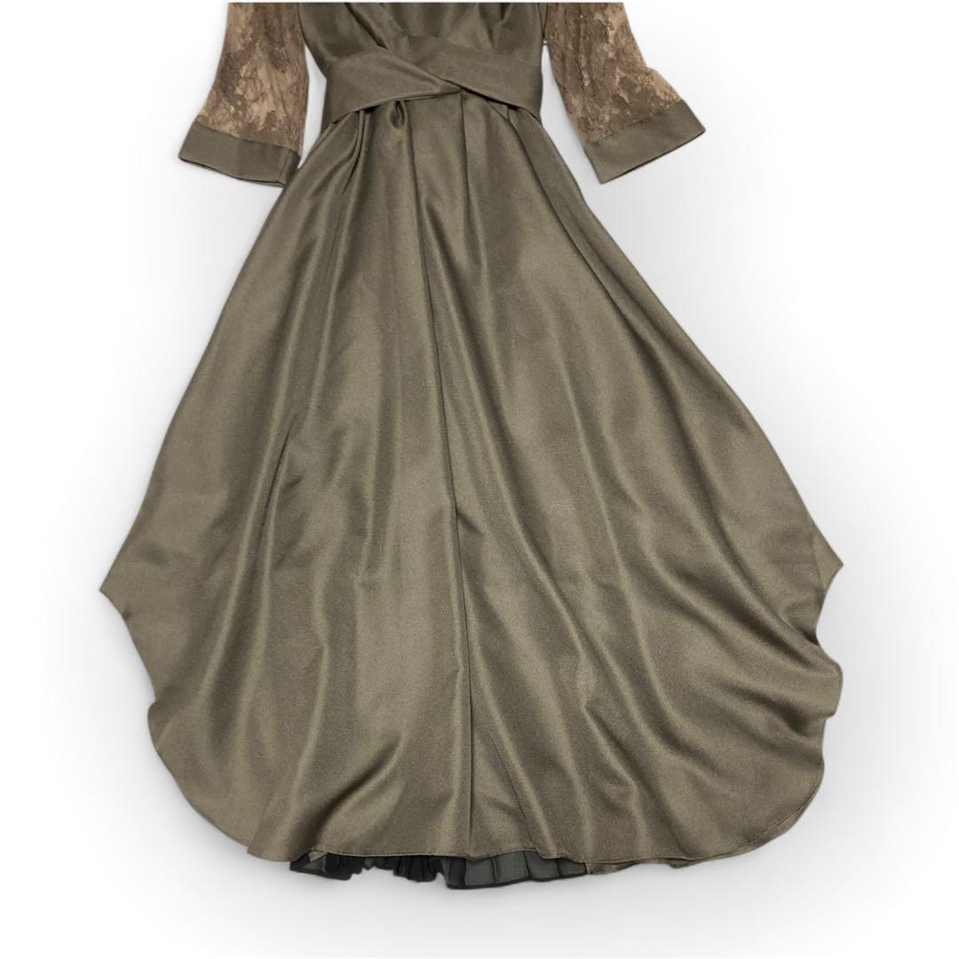 新品未使用✨POUR VOUS パーティーリボンドレス レーススリーブ カーキM