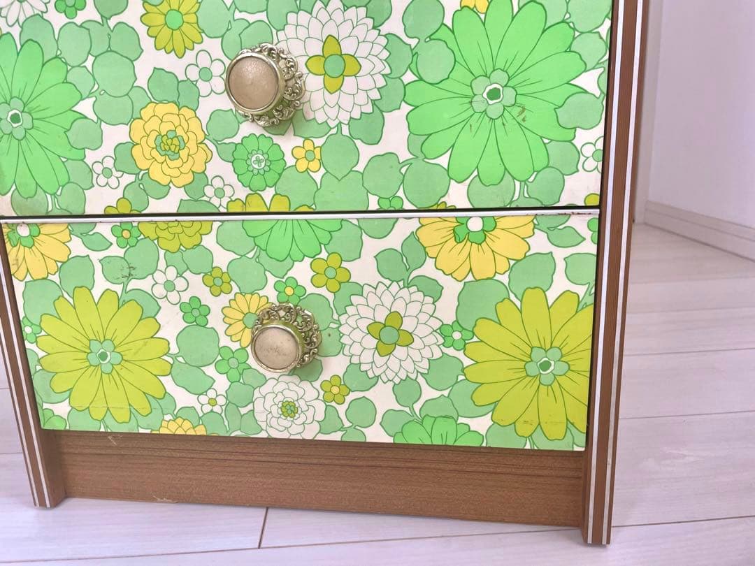 昭和レトロ花柄　タンス　6段 レア