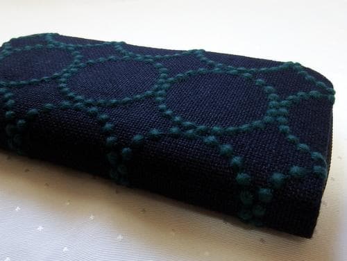 未使用　濃紺✕緑　タンバリン生地　ミナペルホネン　ハンドメイド作家様　長財布