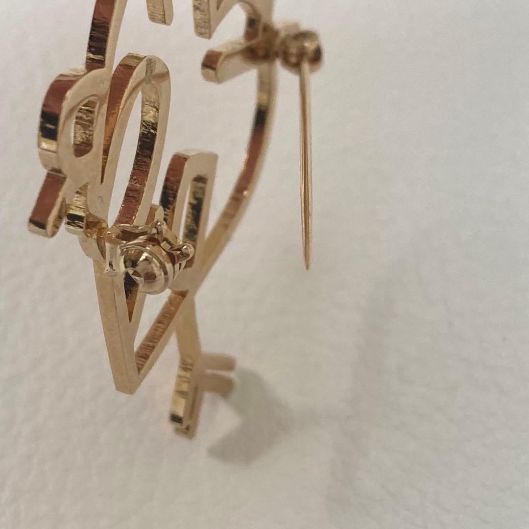 【ばーこ】Dior　アイラブディオール ハートアンドアロー ブローチ