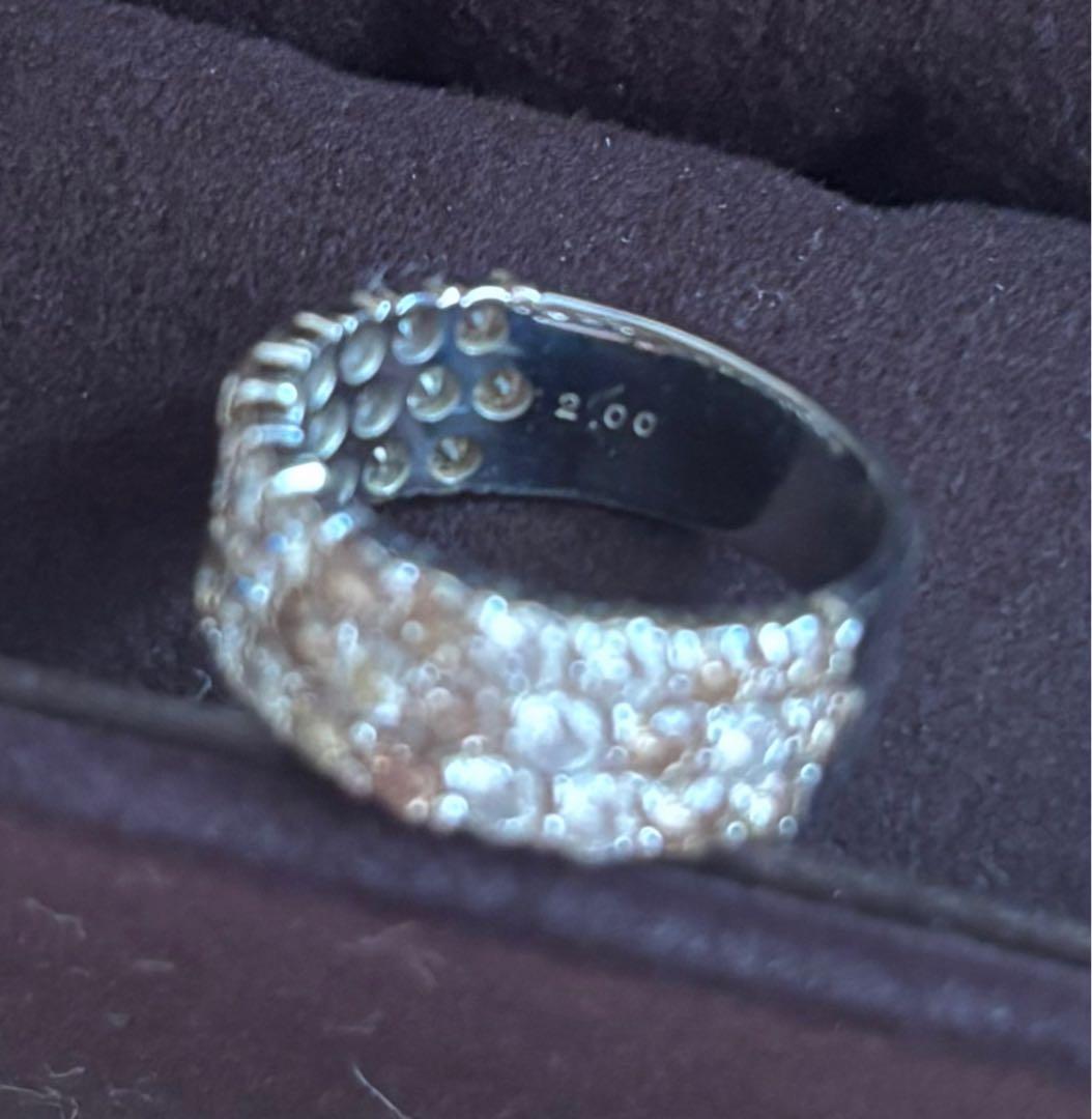 きみさん K18WGダイヤモンド ブラウンダイヤ リング フラワーモチーフ