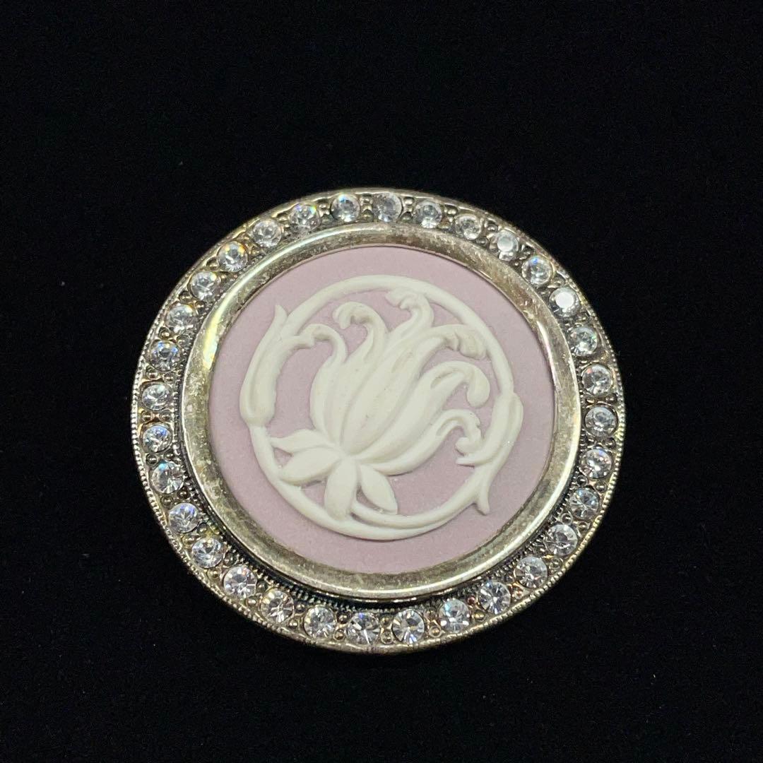 4451 ウェッジウッド ヴィンテージ シルバーブローチ ジャスパー Sv925