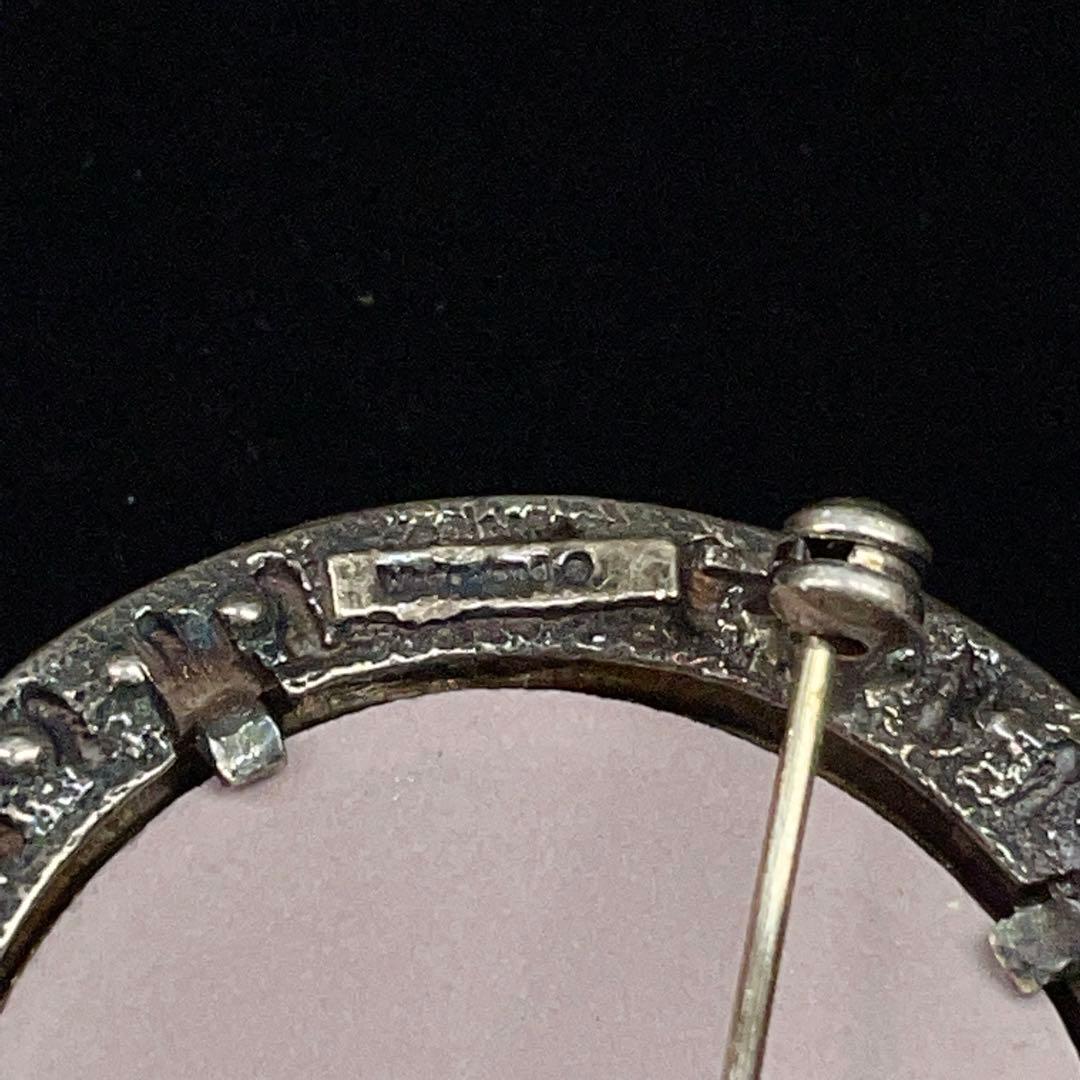 4451 ウェッジウッド ヴィンテージ シルバーブローチ ジャスパー Sv925