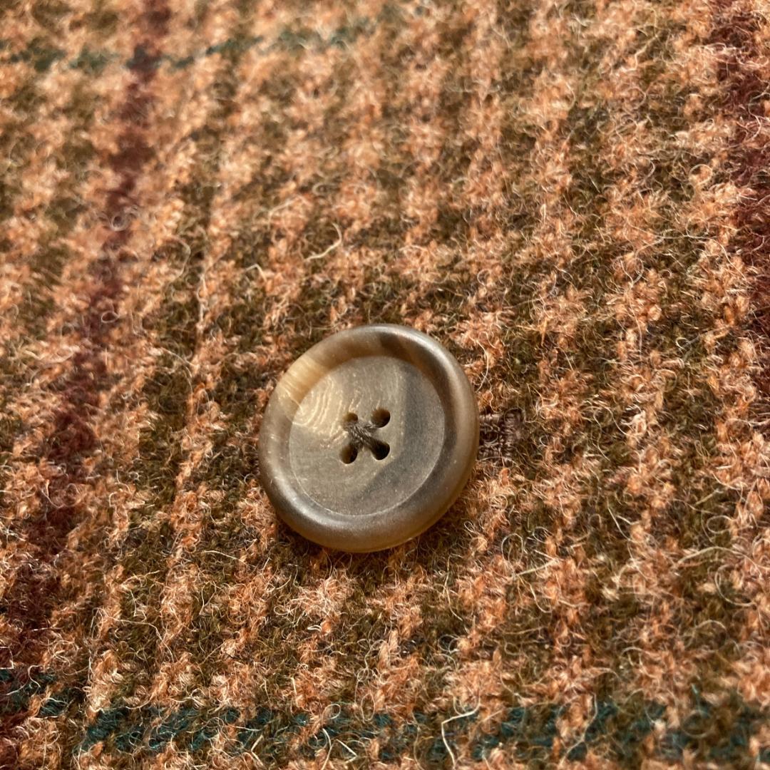 【希少ビンテージ】ラルフローレン　千鳥格子柄 ウール チェスターコート ブラウン