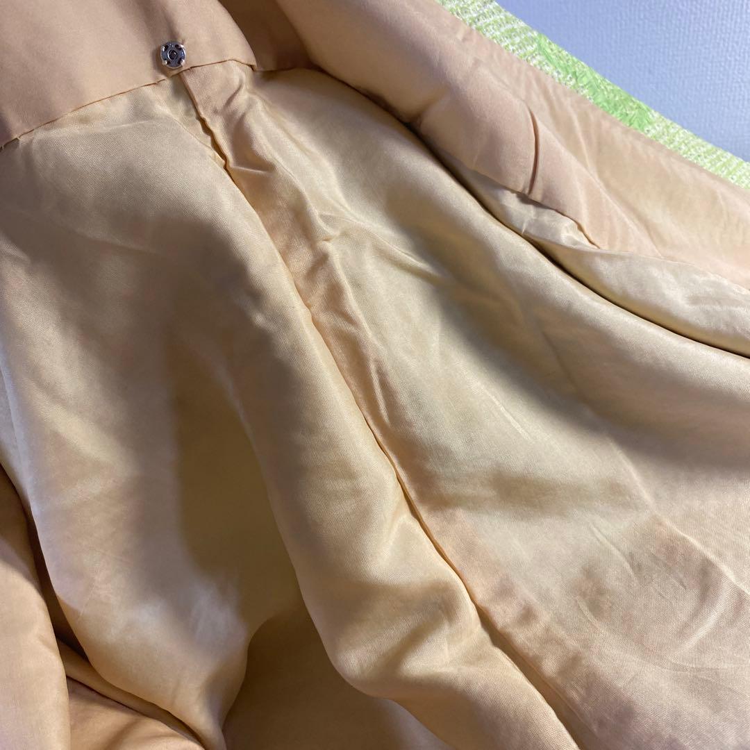 4k2291 振袖　正絹　袷　藤娘きぬたや　総絞り　緑　白　花柄