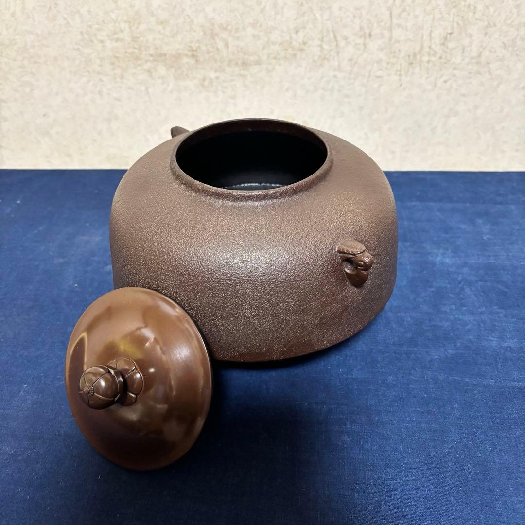 人間国宝高橋敬典/風炉/茶釜 /唐銅鬼面風炉/風炉釜/野々田電熱器/敷板/茶道具