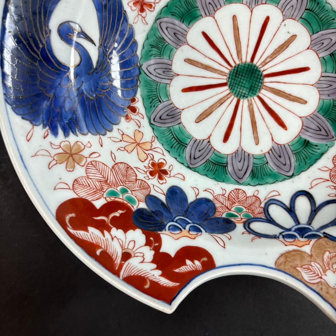 111 セール　扇　色絵　金彩　皿　鶴　桜　伊万里　有田　九谷　鍋島