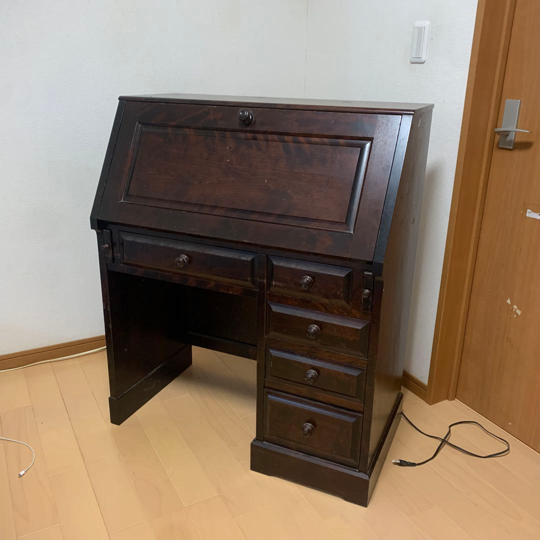 北海道民芸家具 ライティングビューロー デスク＋椅子セット販売可能