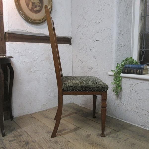 イギリス アンティーク 家具 ダイニングチェア 張りぐるみ椅子 英国 4110d