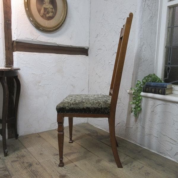 イギリス アンティーク 家具 ダイニングチェア 張りぐるみ椅子 英国 4110d